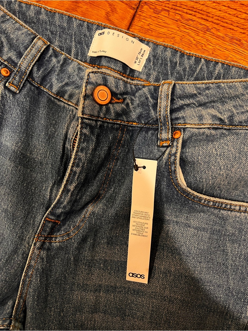 ASOS Denim men’s Jeans in Blue slim straight mid rise Med Wash